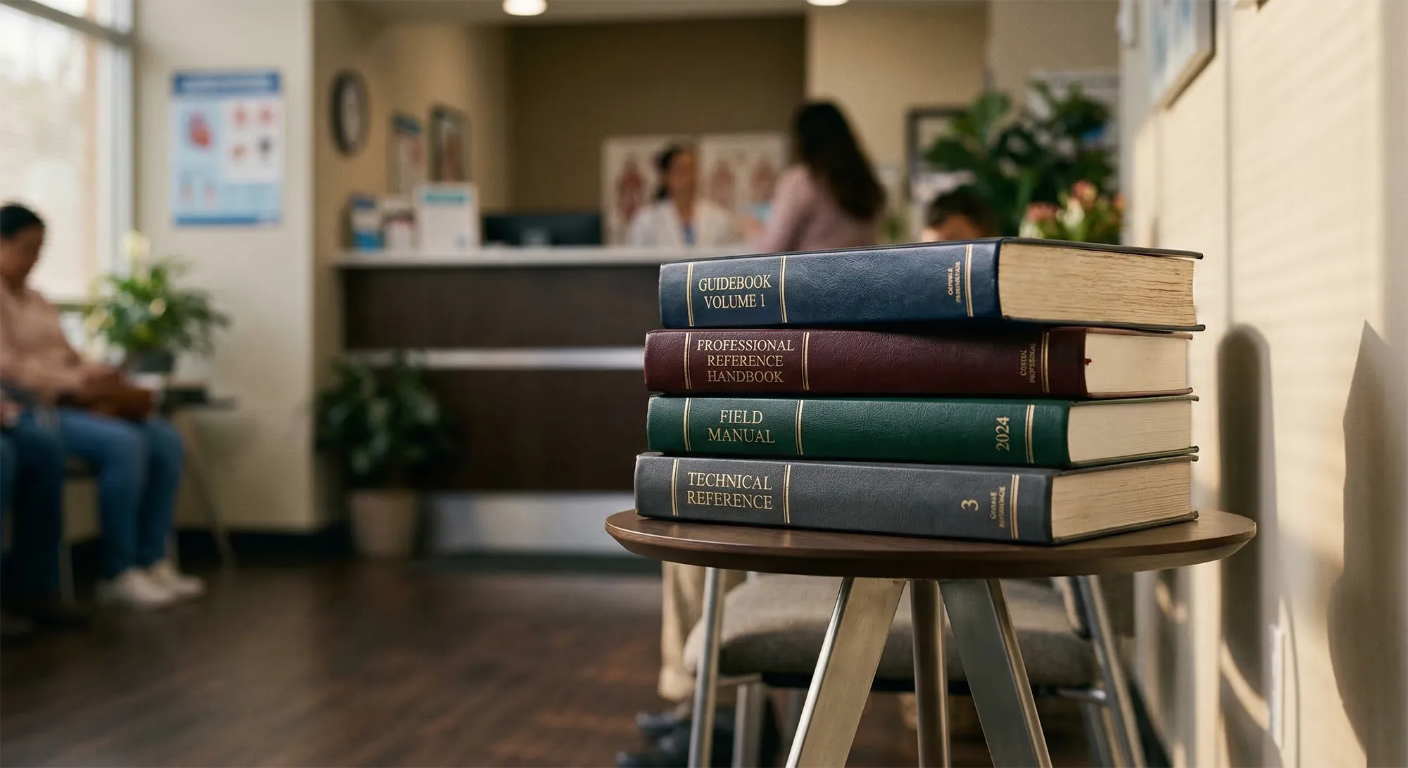 Book resources on a bookshelf