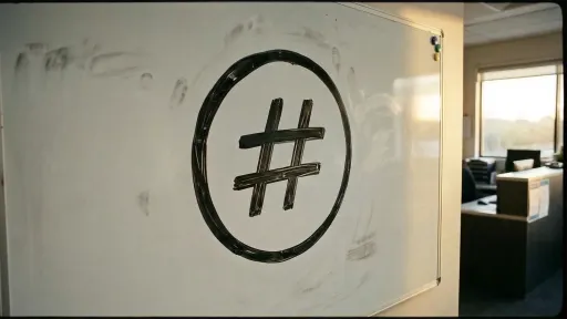 Hashtag on a whiteboard