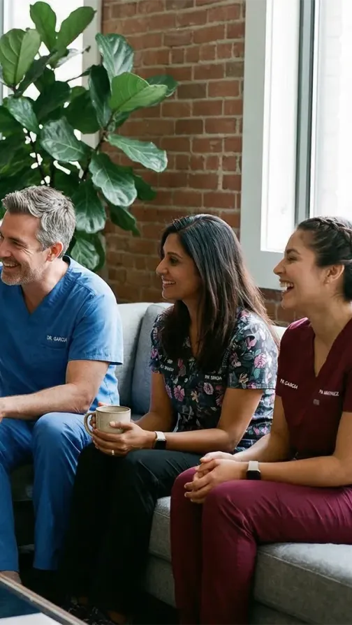 Group of people having a discussion